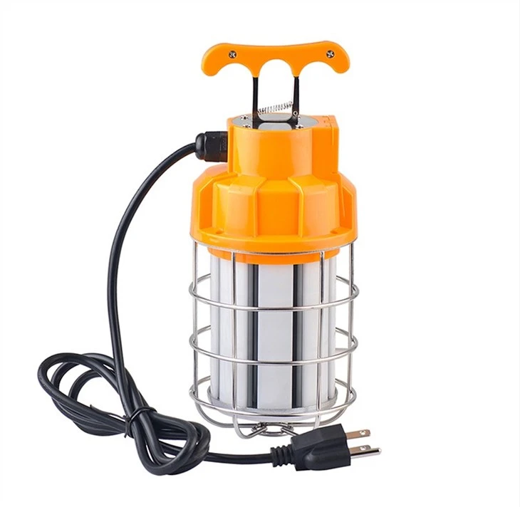150W High Bay Outdoor Temporary LED Work Light 24250Lm 5000K Daylight White with Stainless Steel Guard and Hook Portable Hanging Lighting for Construction Job Site