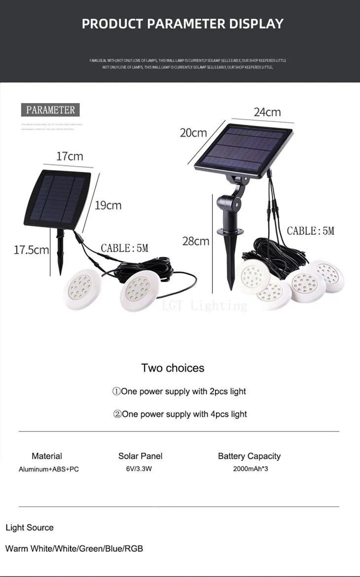 IP65 RGB led Solar Underwater light 5