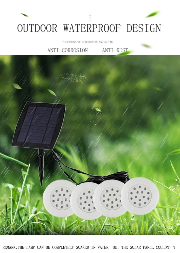 IP65 RGB led Solar Underwater light 1