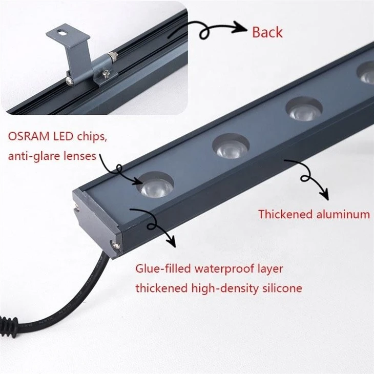 Aluminum IP67 Wall Washer RGB Linear Light factory