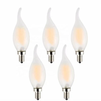 Lampadina a fiamma con filamento LED bianco satinato